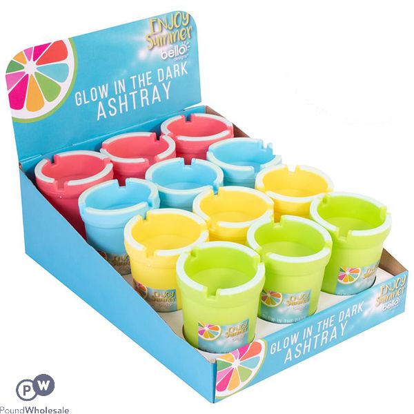 Bello Glow In The Dark Ash Tray 4 Assorted Colours