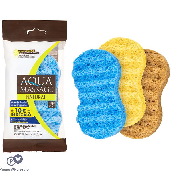 Aqua Cellulose Massage Sponge Assorted Colours