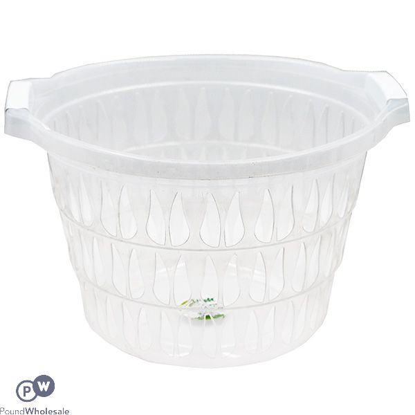 TRANSPARENT ROUNDED CLOTHES BASKET ASSORTED COLOURS