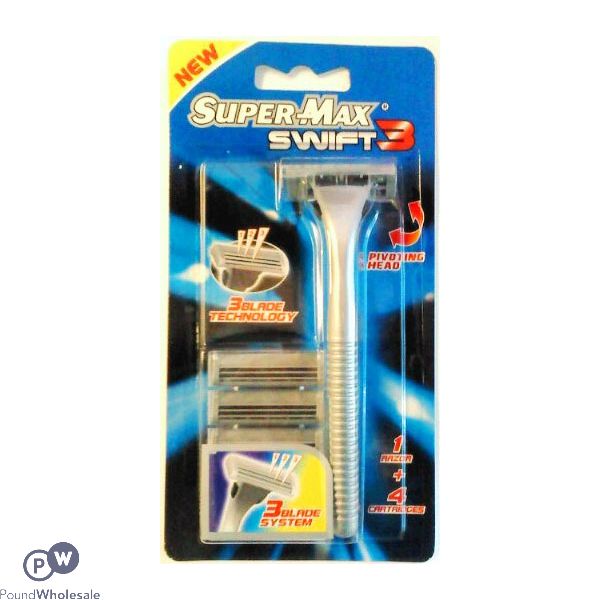 Supermax Swift Triple Razor + 4 Blades