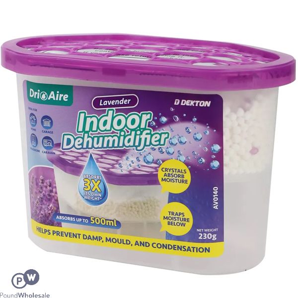 Dekton Dri Aire Lavender Scent Indoor Dehumidifier 500ml