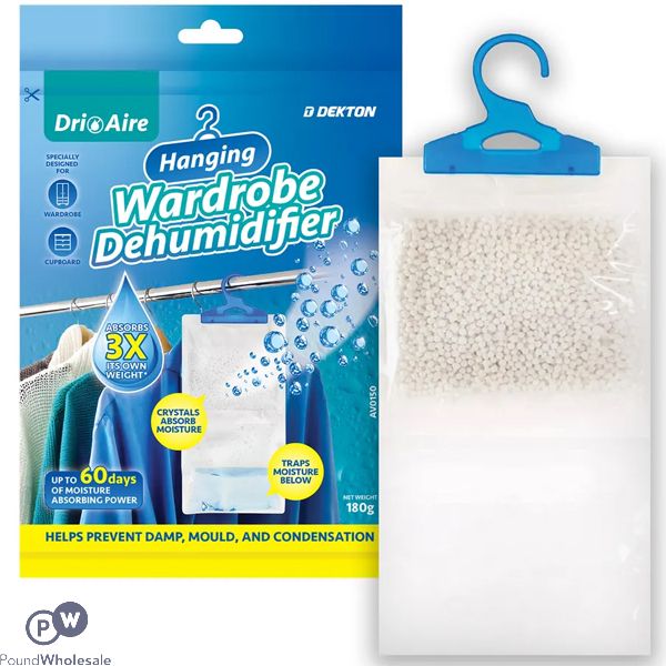 Dekton Dri Aire Hanging Wardrobe Dehumidifier 180g