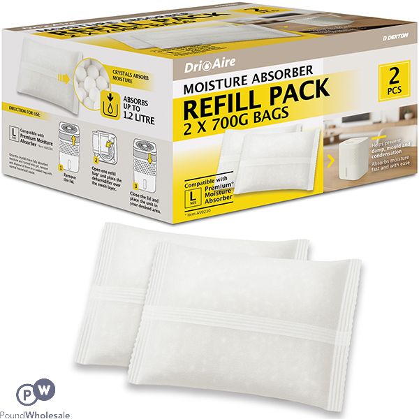 Dekton Dri Aire Large Moisture Absorber Refill Pack 2 X 700g