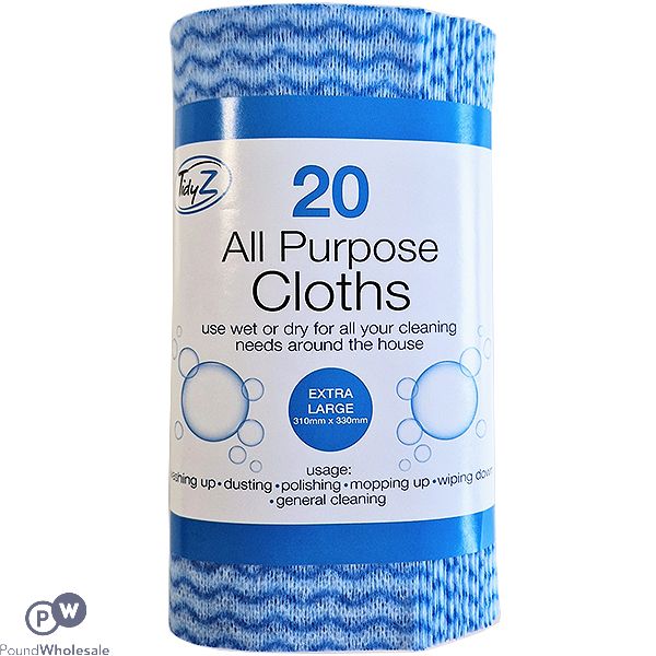 Tidyz Extra Large All Purpose Cloths 20 Pack