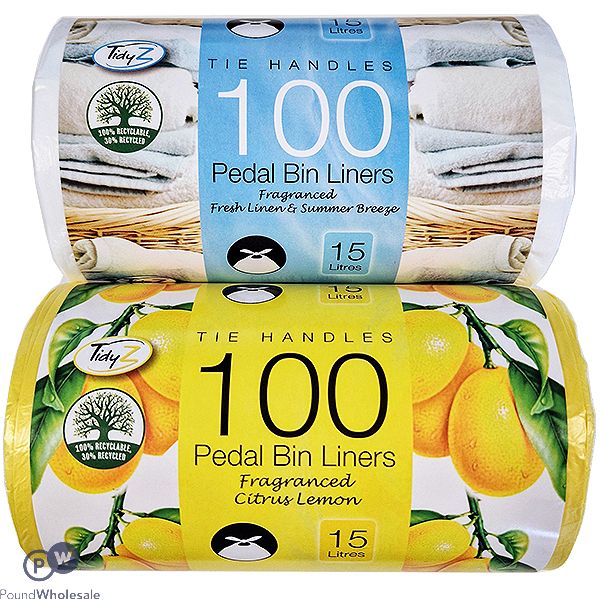 Tidyz Tie Handle Fragranced Pedal Bin Liners 15l