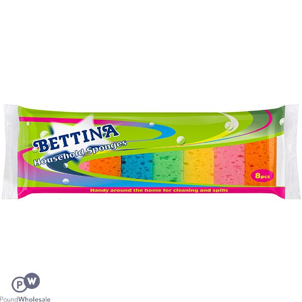 Bettina Household Sponges Assorted Colours 8pc