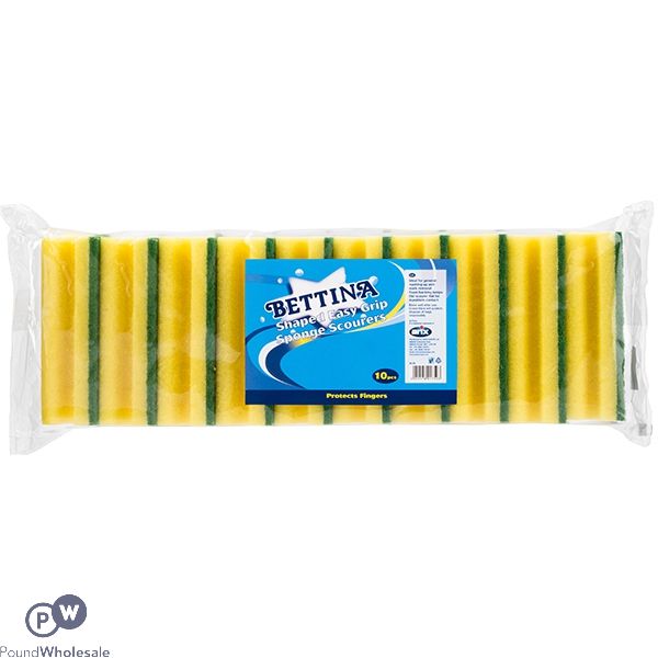 BETTINA SHAPED EASY GRIP SPONGE SCOURERS 10PC