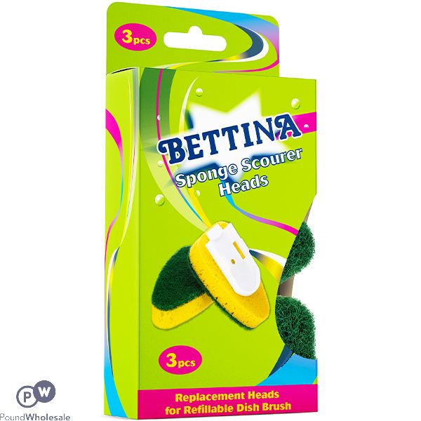 Bettina Sponge Scourer Refill Heads 3 Pack