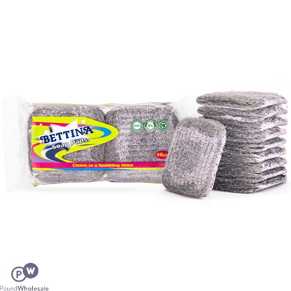 BETTINA SOAP SCOURING PADS 10 PACK