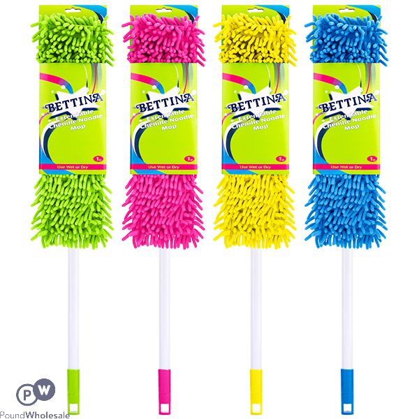 BETTINA CHENILLE MOP WITH HANDLE ASSORTED COLOURS 