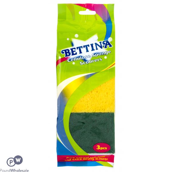 Bettina Cellulose Sponge Scourers 3 Pack