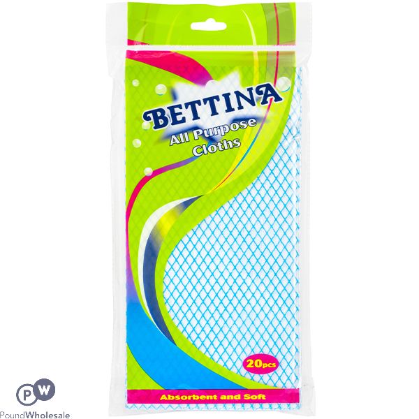 BETTINA SOFT ABSORBENT ALL PURPOSE CLOTHS 20PC