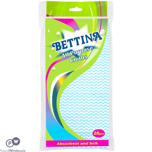 Bettina Soft Absorbent All Purpose Cloths 20 Pack