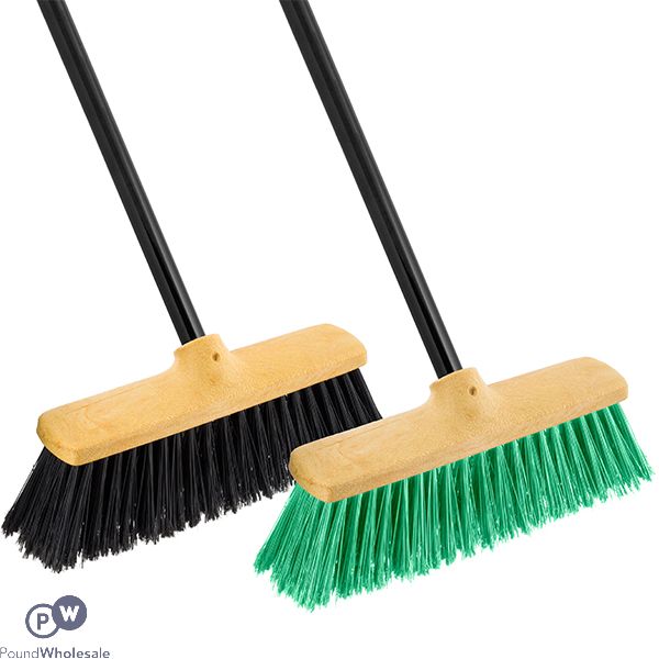 Heavy Duty Outdoor Broom With Handle Assorted