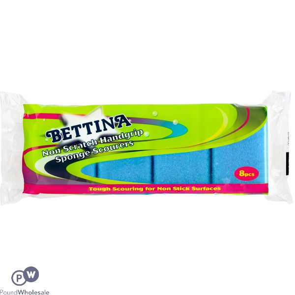 Bettina Non-scratch Handgrip Sponge Scourers 8pc