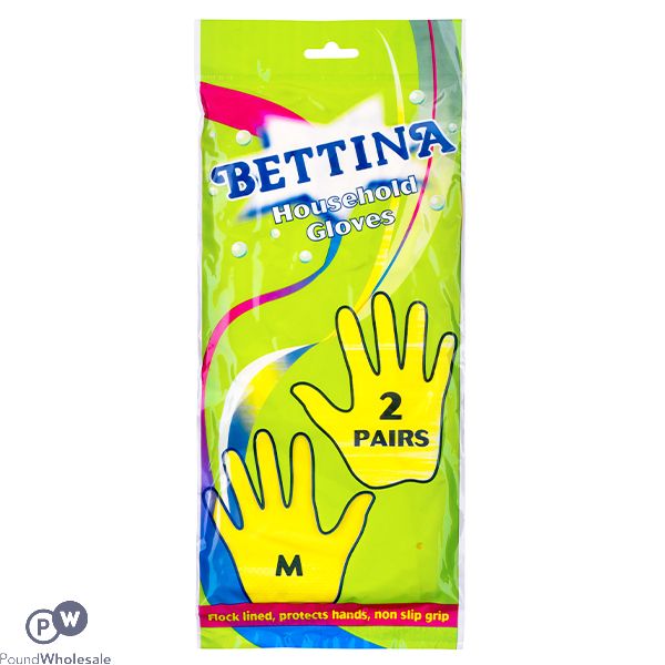 Bettina Household Gloves Medium 2 Pairs