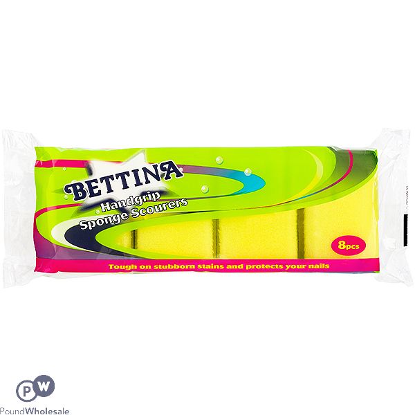 Bettina Handgrip Sponge Scourers 8 Pack