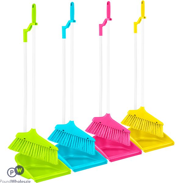 Bettina Upright Dustpan And Brush Assorted Colours 92cm