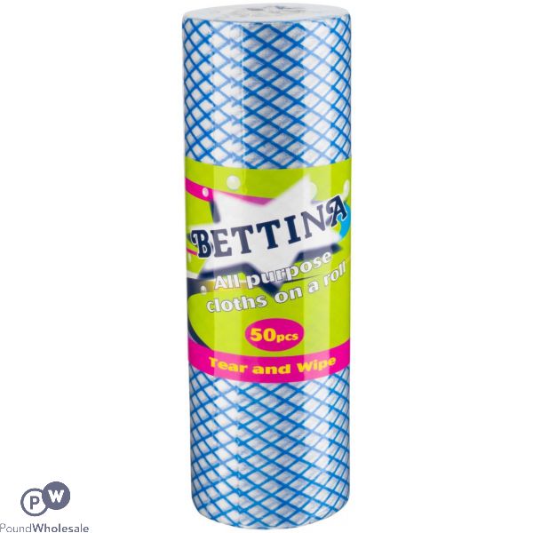 Bettina All Purpose Cloth On A Roll 50pc