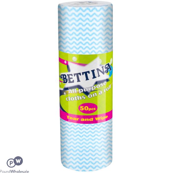 Bettina All Purpose Cloth On A Roll 50pc