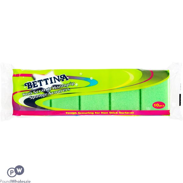 Bettina Handgrip-Shaped Sponge Scourers 10 Pack