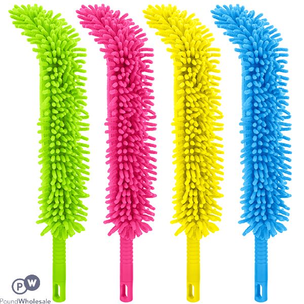 CHENILLE FLEXIBLE DUSTERS 2 CLEANING FACES 4 ASSORTED COLOURS