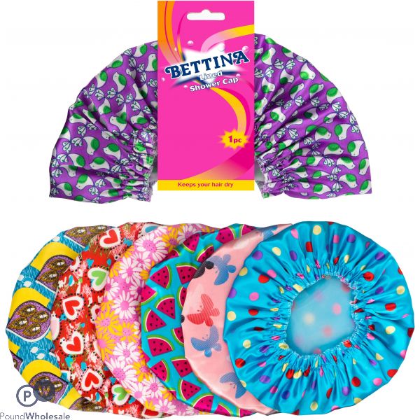 Bettina Lined Shower Caps Assorted Colours