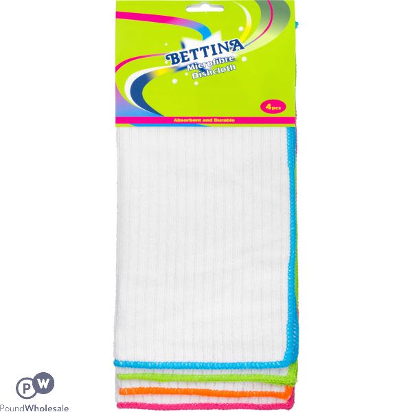 Bettina Assorted Colour Microfibre Dishcloths 4 Pack
