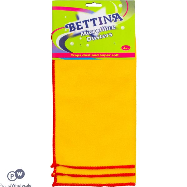 Bettina Microfibre Yellow Dusters 3 Pack