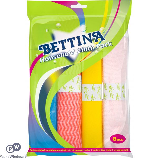 BETTINA KITCHEN CLOTHS CLEANING KIT 8PC 