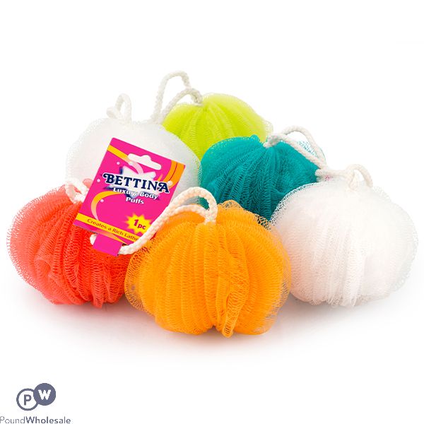 BETTINA LUXURY BODY PUFFS ASSORTED COLOURS 1PC