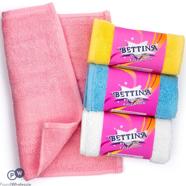 BETTINA PREMIUM FACE CLOTH ASSORTED COLOURS