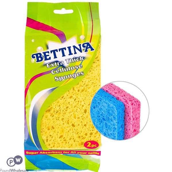 Bettina Extra Thick Cellulose Sponges Assorted 2pc