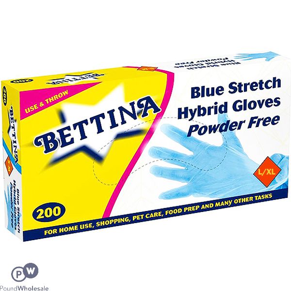 Bettina Blue Stretch Hybrid Gloves Large-xl 200pc