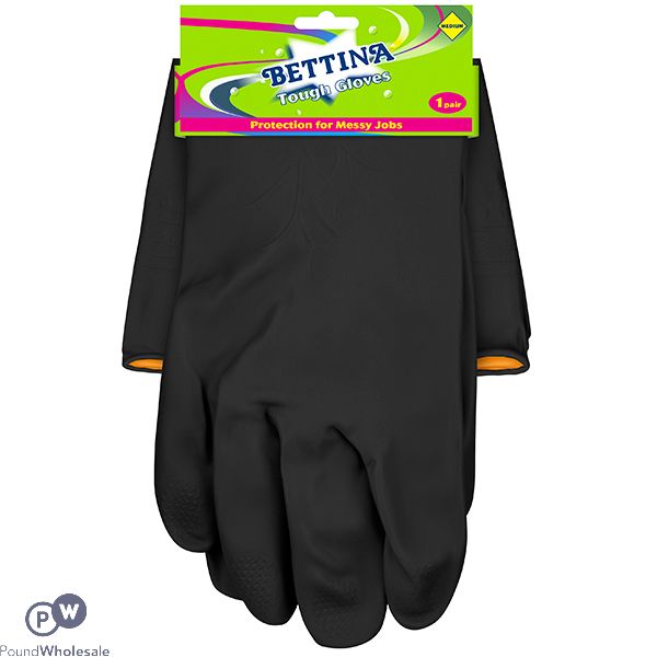Bettina Black Heavy Duty Tough Gloves Medium