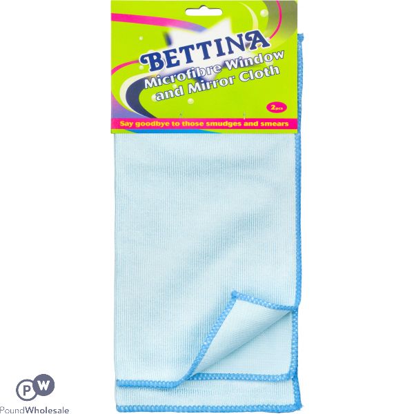 Bettina Microfibre Window And Mirror Cloth 2 Pack