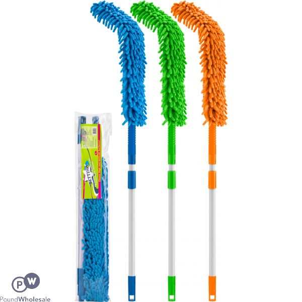 BETTINA CHENILLE FLEXIBLE DUSTER TELESCOPIC HANDLE 3 ASSORTED COLOURS