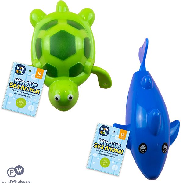Rub A Dub Wind Up Sea Animal Bath Toy CDU Assorted