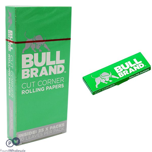 BULL BRAND CUT CORNER ROLLING PAPERS 25 PACK