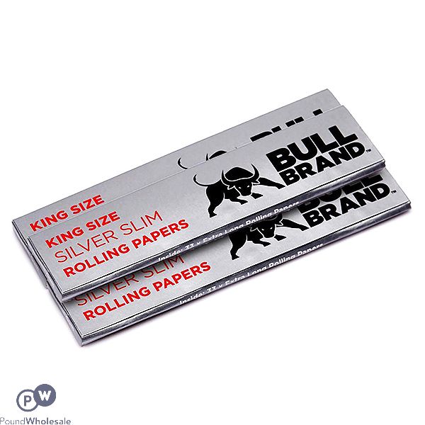 Bull Brand King Size Silver Slim Rolling Papers 3 Pack