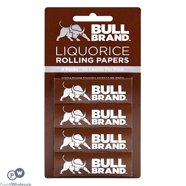 BULL BRAND LIQUORICE ROLLING PAPERS 4 PACK