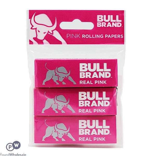 BULL BRAND PINK ROLLING PAPERS 3 PACK