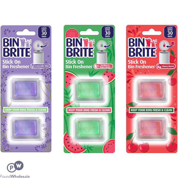 Bin Brite Stick-on Bin Freshener 2 Pack Cdu Assorted Fragrances