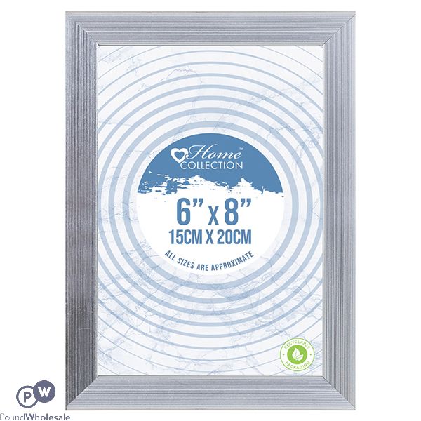 HOME COLLECTION CAMBRIDGE SILVER PHOTO FRAME 6" X 8"