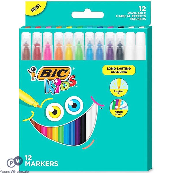 Bic Kids Assorted Magical Colouring Markers 12 Pack