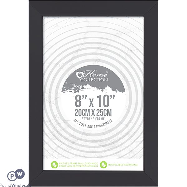 HOME COLLECTION LONDON STYRENE BLACK PHOTO FRAME 8" X 10"