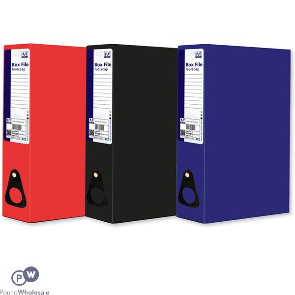 Foolscap Box Files 3 Assorted Colours 