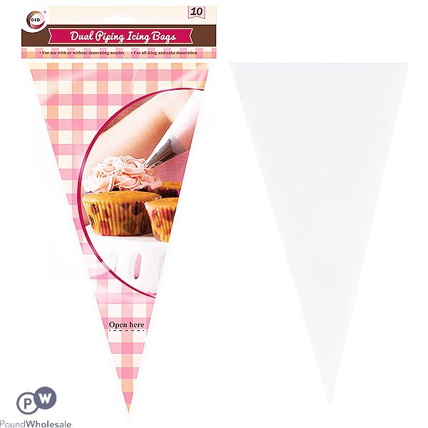 DID DUAL PIPING ICING BAGS 10 PACK