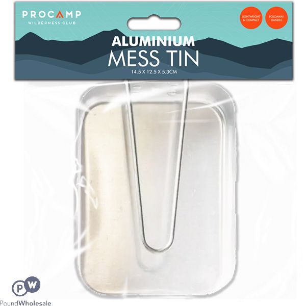 PROCAMP ALUMINIUM CAMPING MESS TIN 14.5CM X 12.5CM X 5.3CM