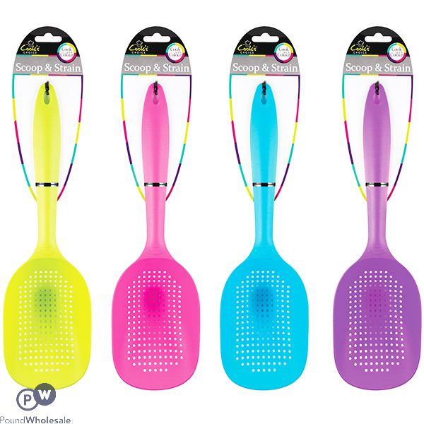 COOKS CHOICE SCOOP & STRAIN LADLE ASSORTED COLOURS